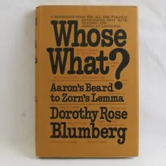 Vintage Whose What? Reference For Strange Expressions D.R. Blumberg 1969 HC/DJ 