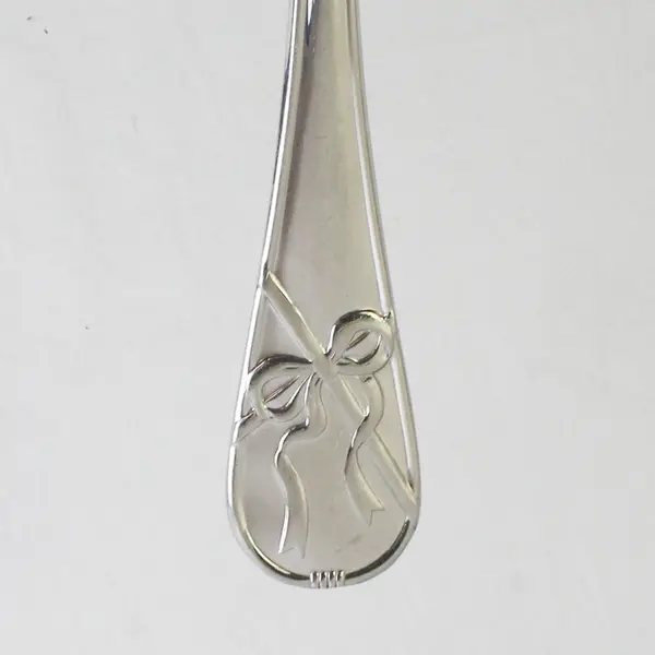 Christian Dior Bow Handle Pattern 18/18 SS Cold Meat Serving Fork 8.25" Rare HTF