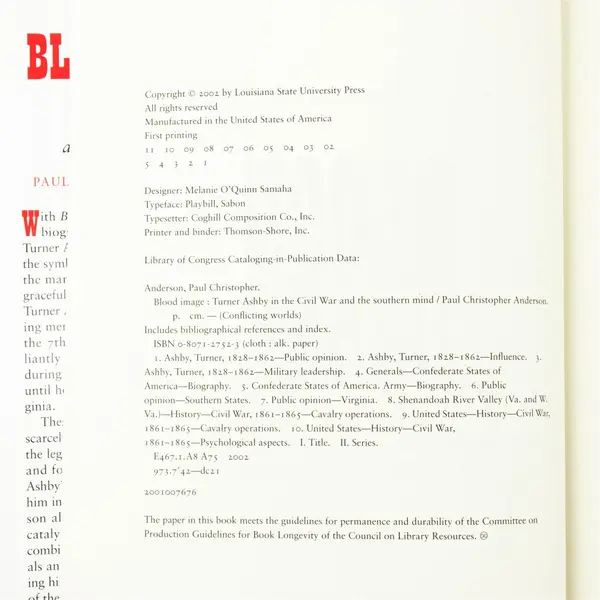 Blood Image: Turner Ashby in the Civil War & the Southern Mind