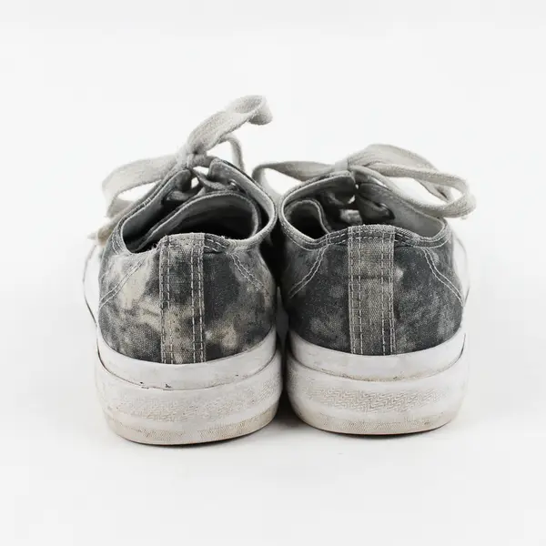 Wonder Nation Gray Acid Wash Platform Canvas Lace Up Sneakers Girls Size 5