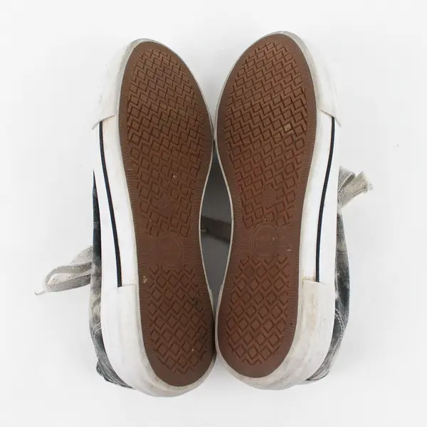 Wonder Nation Gray Acid Wash Platform Canvas Lace Up Sneakers Girls Size 5