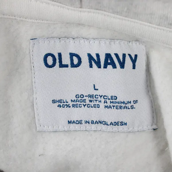 Old Navy White Cotton Blend Pullover Hoodie Men's Large