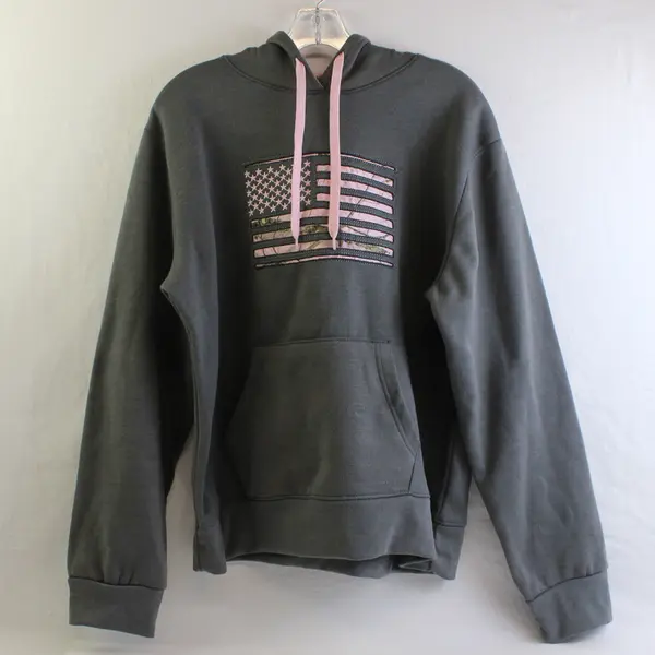 Mossy Oak Gray and Pink Pullover Hoodie Women's Size Large