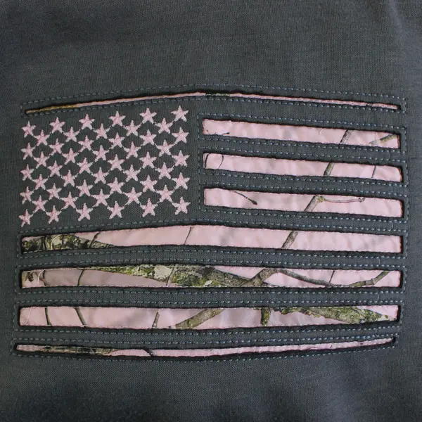 Mossy Oak Gray and Pink Pullover Hoodie Women's Size Large