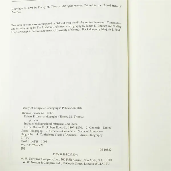 Robert E. Lee: A Biography by Emory M. Thomas Hardcover