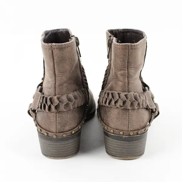 XOXO Brand Dark Brown Braided Detailed Ankle Boots Women's 6.5M