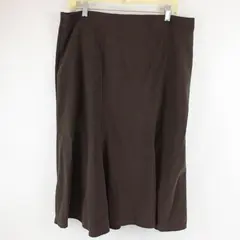 Skirtology Solid Brown A-Line Midi Skirt Women's Size 14