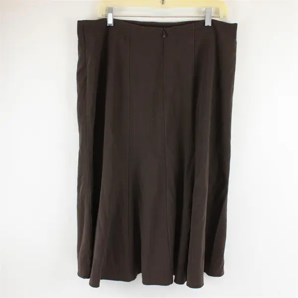 Skirtology Solid Brown A-Line Midi Skirt Women's Size 14