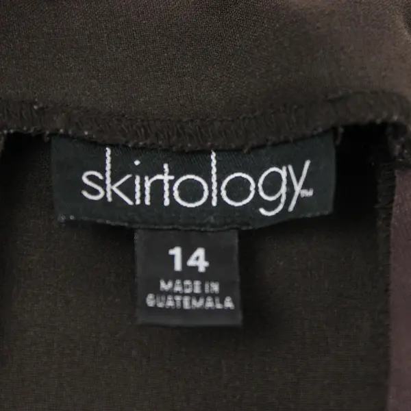 Skirtology Solid Brown A-Line Midi Skirt Women's Size 14