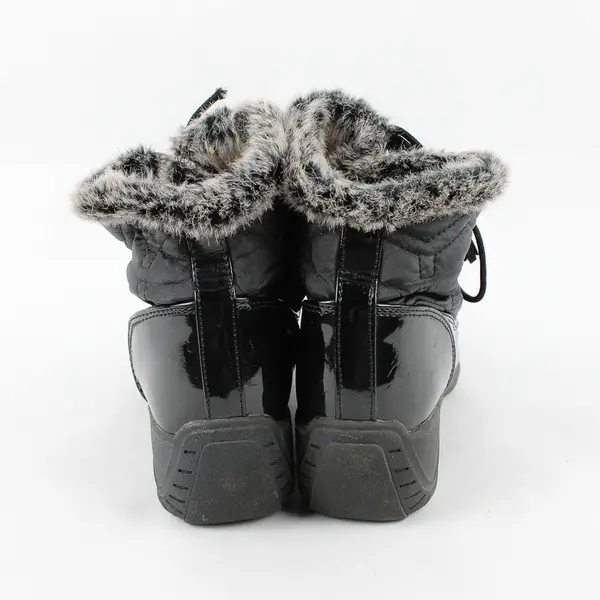 Khombu Solid Black Annie Snow Boot Faux Fur Lining Women's Size 10M