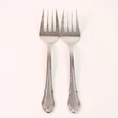 Lot of 2 Hampton Silversmiths Lauren Pattern 18/10 SS Serving Forks 8.75" Rare
