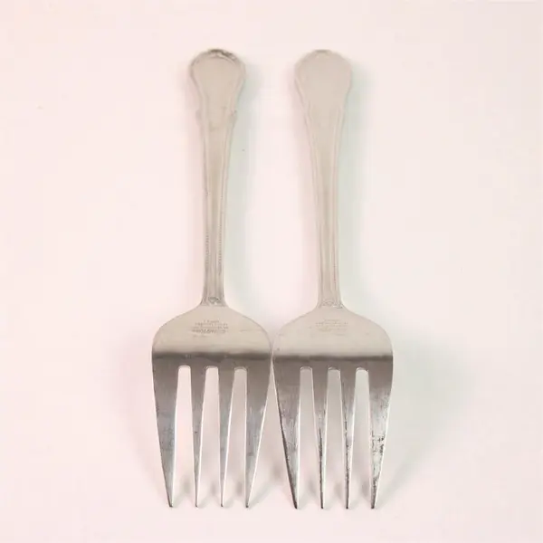 Lot of 2 Hampton Silversmiths Lauren Pattern 18/10 SS Serving Forks 8.75" Rare