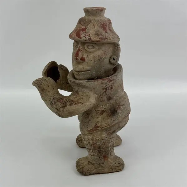 Vintage 1973 Terra Cotta Pre Columbian Style Nayarit Warrior Effigy Mexico 13"