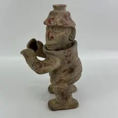 Vintage 1973 Terra Cotta Pre Columbian Style Nayarit Warrior Effigy Mexico 13"