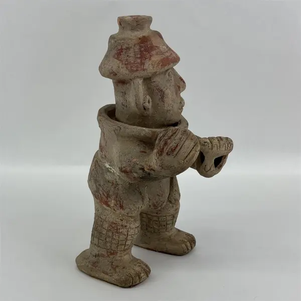 Vintage 1973 Terra Cotta Pre Columbian Style Nayarit Warrior Effigy Mexico 13"