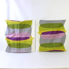 Set of 2 Ikea Malin Figur Multicolor Throw Pillow Covers 20" x 20"