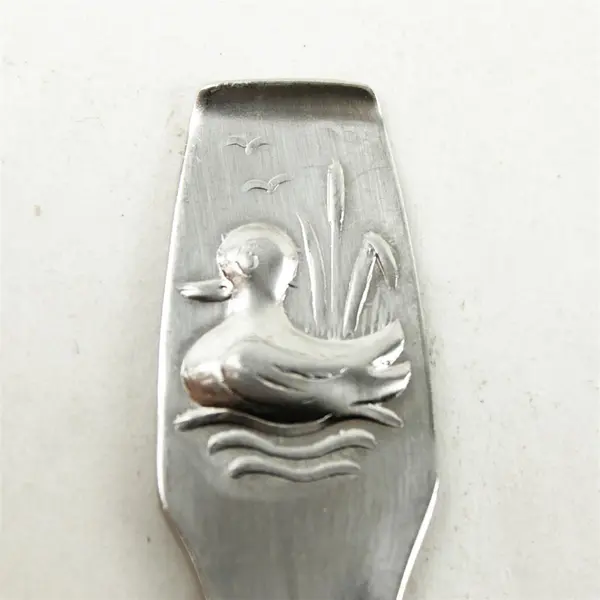 Vintage Children's Silverplate Spoon Duck Handle Collectible 5.75"