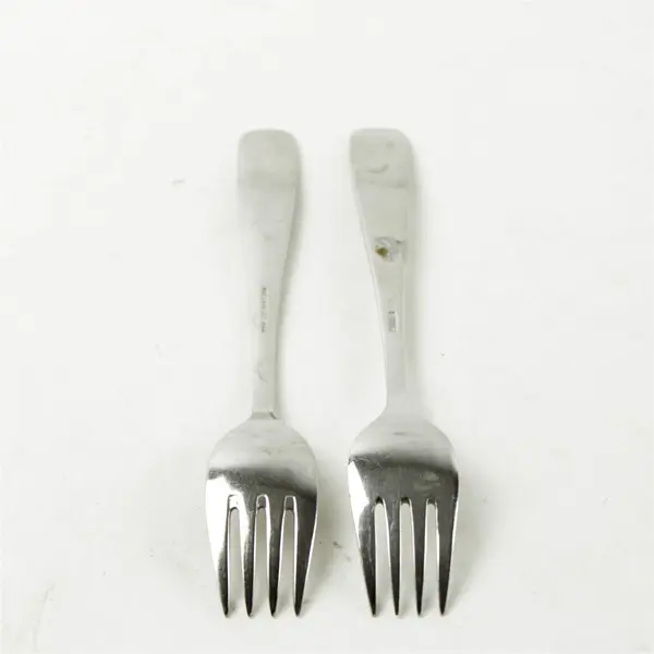 Set of 2 Stainless Steel Baby Forks Giraffe Handles Infant Feeding