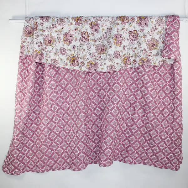 3 Pc Set Pink Floral Pattern Queen Bedspread and King Pillow Shams