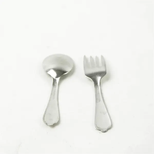 Stainless Steel Baby Spoon & Fork Set Compact Travel Utensils