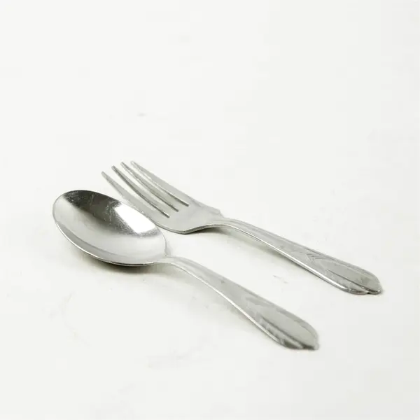 Stainless Steel Baby Spoon & Fork Set Compact Travel Utensils