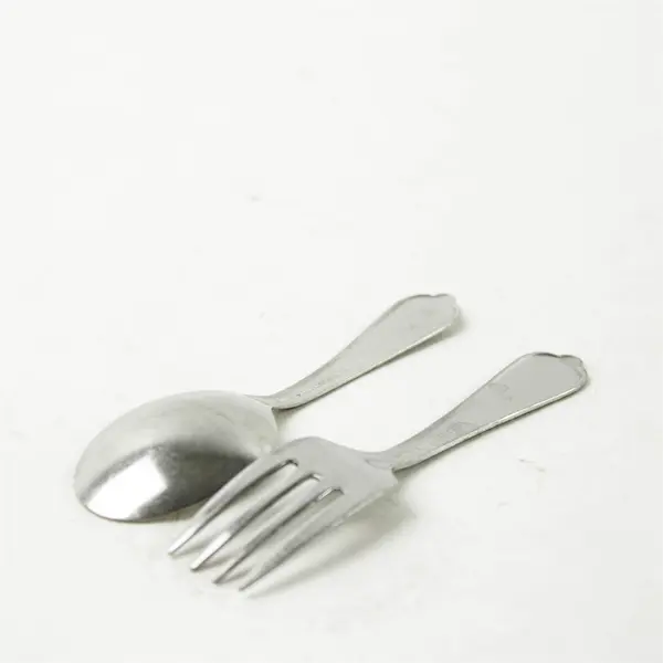 Stainless Steel Baby Spoon & Fork Set Compact Travel Utensils