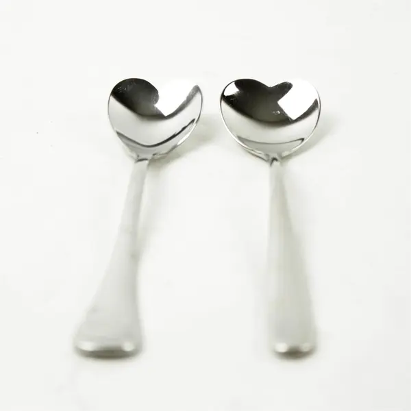 Set of 2 Towle Heart-Handle Stainless Spoons 7" Dessert/Serving