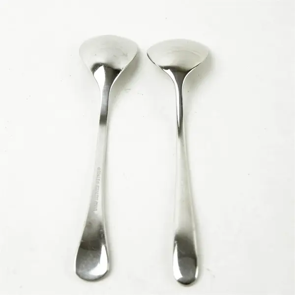 Set of 2 Towle Heart-Handle Stainless Spoons 7" Dessert/Serving