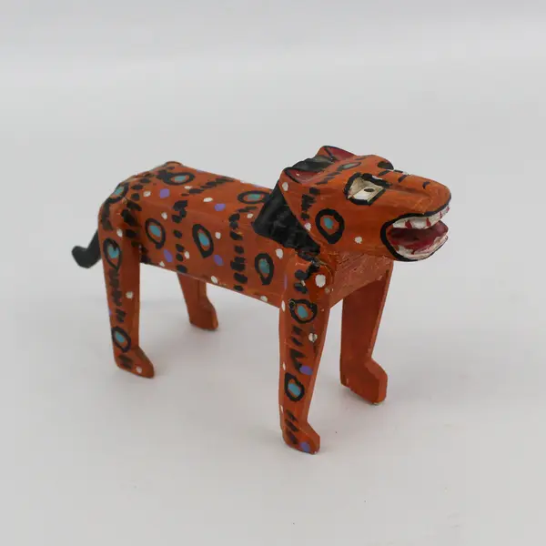 Hand Carved Alebrije Style  Lion Figurine 4.5"