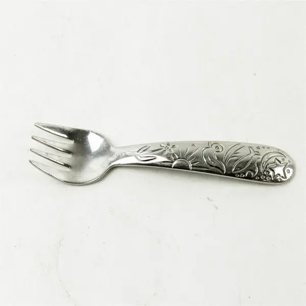 Vintage Baby Fork with Duck Motif 4.5in Collectible Nursery Utensil