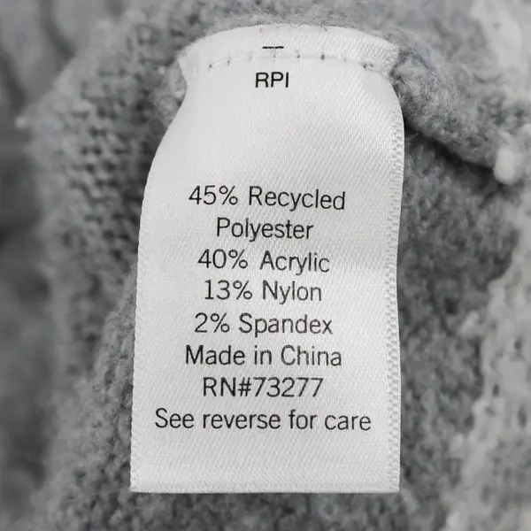 Nine West Gray and White Long-Sleeved Knit Sweater Women's Small