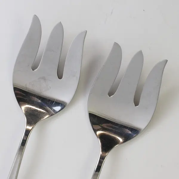 Lot of 2 Insico New Dawn Pattern Stainless Serving Forks 9" HTF