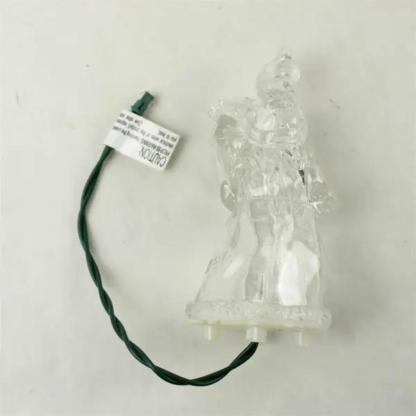 Vintage Santa Acrylic Tree Topper Clear Plastic Retro 5.5" Collectible