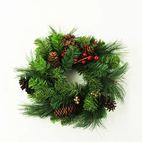 Small Christmas Candle Ring Wreath Holiday Tabletop Mantel Decor