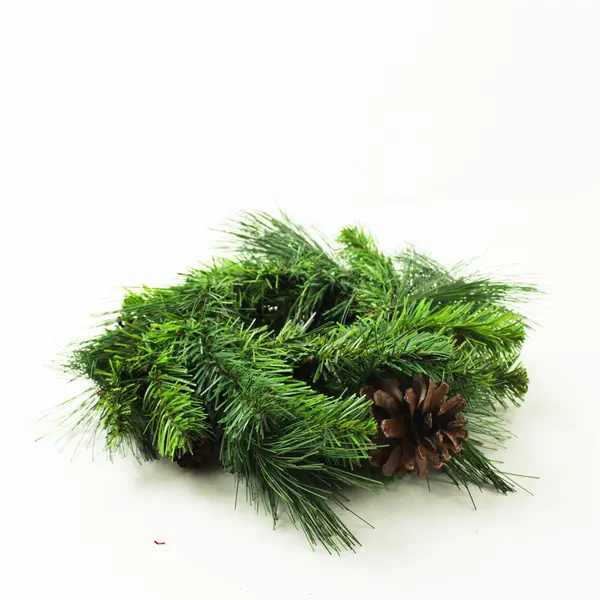 Small Christmas Candle Ring Wreath Holiday Tabletop Mantel Decor