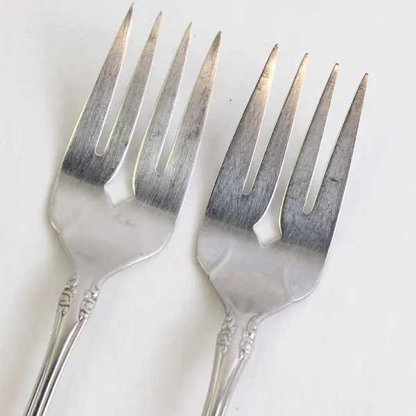 Lot Of 2 Oneida Silver Brahms Pattern SS Medium Serving Forks 8.5" Rare
