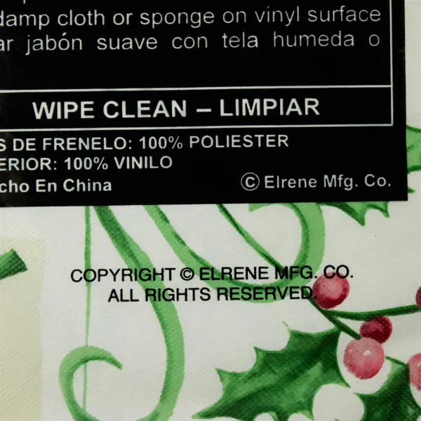 Happy Holiday Oval Tablecloth 52x70 Flannel Backed Vinyl New Sealed