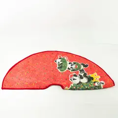 Vintage Panda Bear Family Quilted Red Christmas Tree Skirt 34"