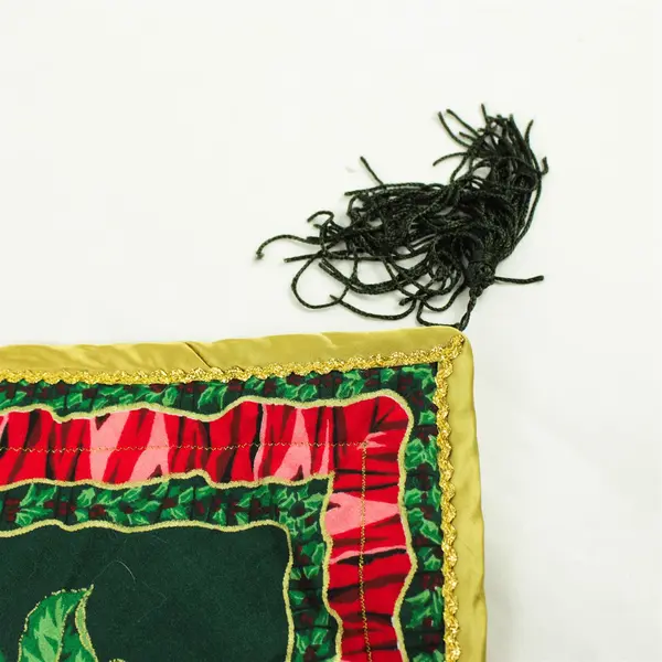 Christmas Table Runner Green with Gold Trim 54x16 Inches Holiday