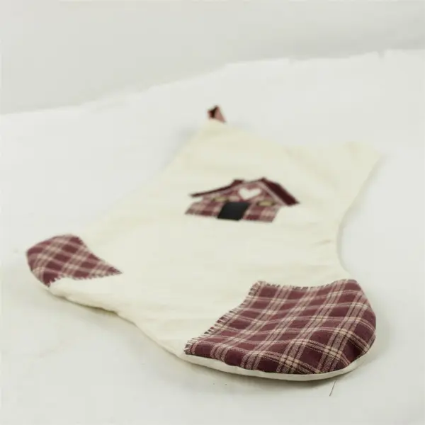 Lot of 3 Plaid Christmas Stockings Holiday Mantel Decor