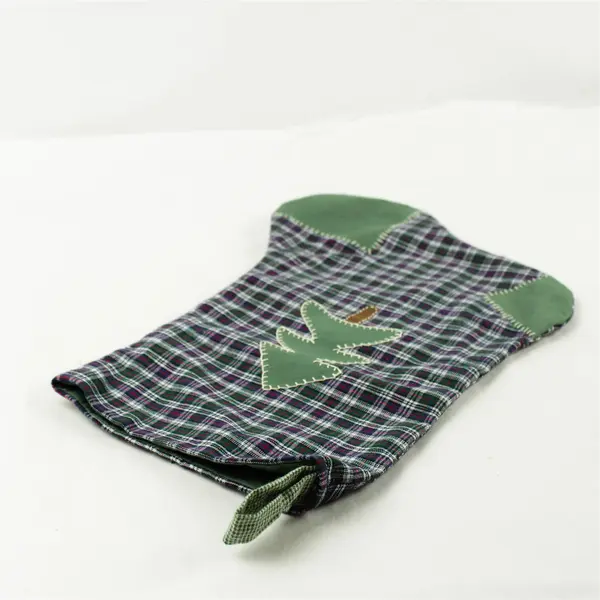 Lot of 3 Plaid Christmas Stockings Holiday Mantel Decor