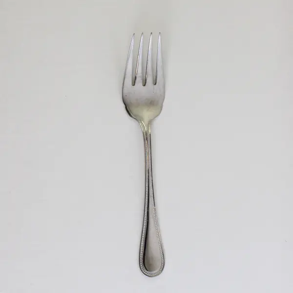 Wallace Silver Hotel Pattern Beaded Edge 18/10 SS Serving Fork 8.75" Rare HTF