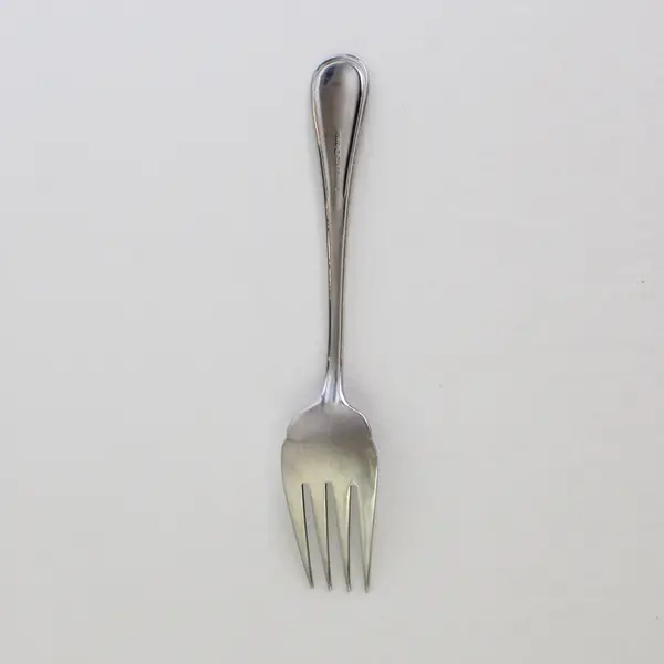 Wallace Silver Hotel Pattern Beaded Edge 18/10 SS Serving Fork 8.75" Rare HTF