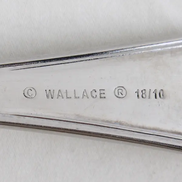 Wallace Silver Hotel Pattern Beaded Edge 18/10 SS Serving Fork 8.75" Rare HTF