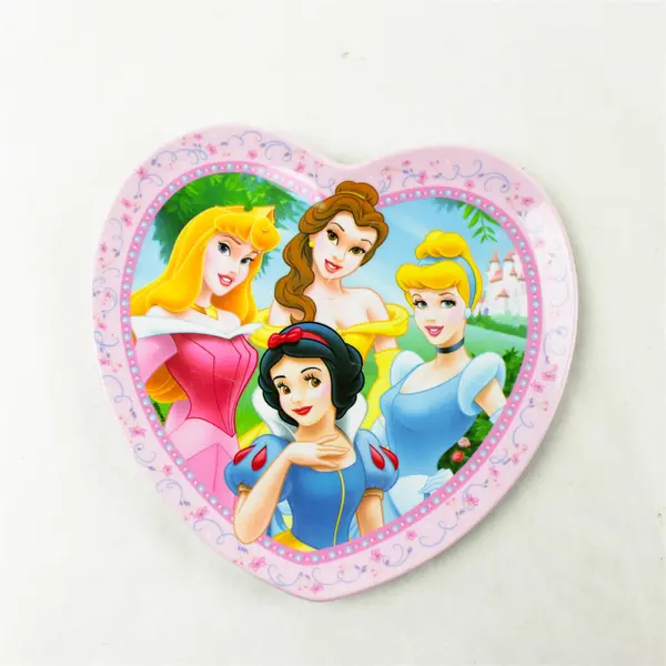 Disney Princess Heart-Shaped Child Plate Zak Designs Belle Snow White Cinderella