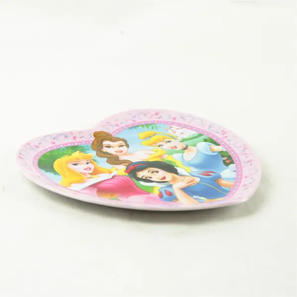 Disney Princess Heart-Shaped Child Plate Zak Designs Belle Snow White Cinderella
