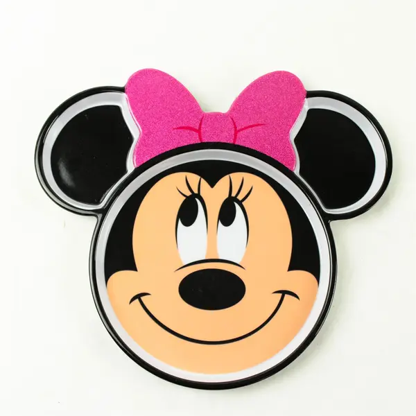 Minnie Mouse Face Plate with Glitter Bow Disneyana Collectible Decorative