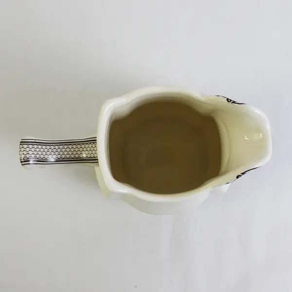 Vintage Brown and White Transferware Ceramic Creamer Pitcher 5"