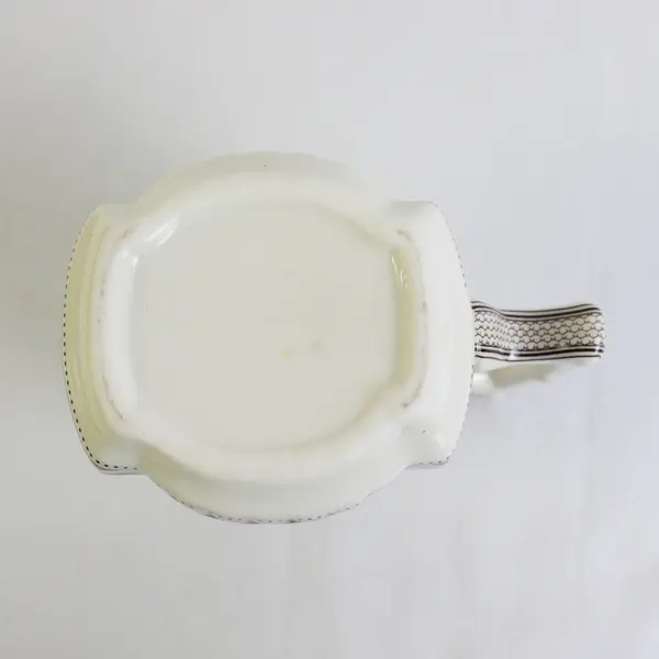 Vintage Brown and White Transferware Ceramic Creamer Pitcher 5"