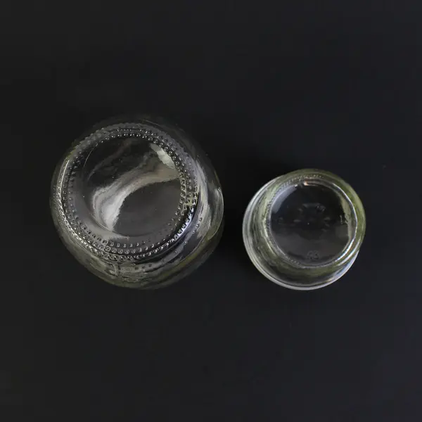 Lot Of 2 Clear Glass Jars 1 Ball Regular Mouth Pint & Quarter Pint Jelly Jar